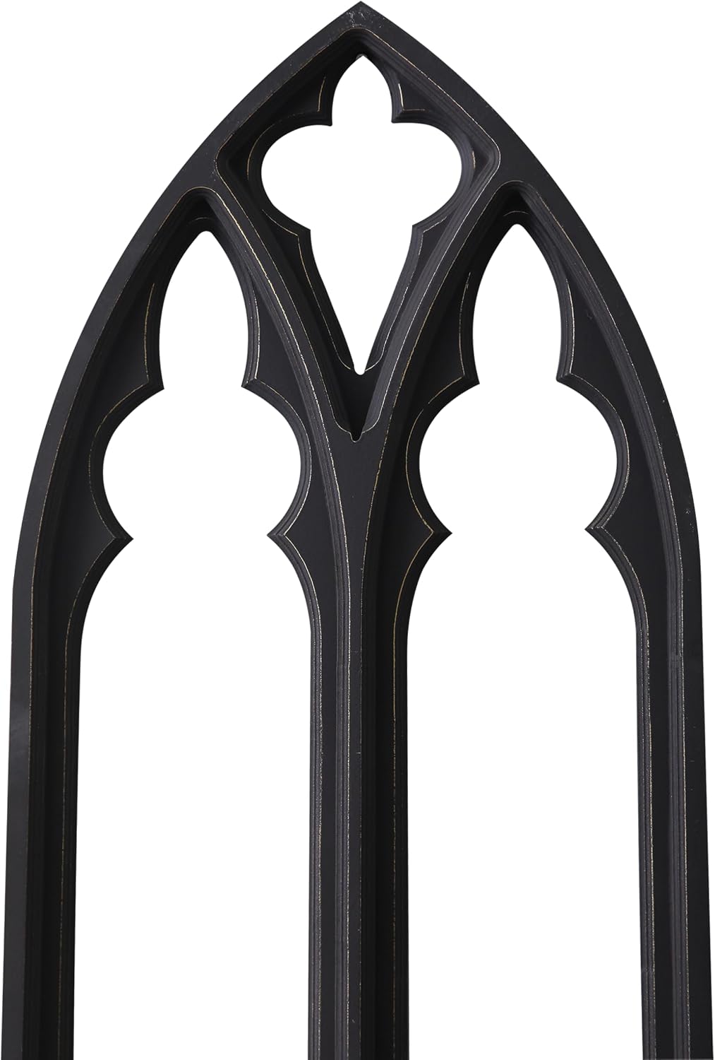 Sintosin Gothic Arched Window Frame Wall Decor 40 X 16 Inch, Hanging Distressed Black Wood Frame Farmhouse Window Pane Wall Art Decor for Bedroom Living Room Entryway Hallway