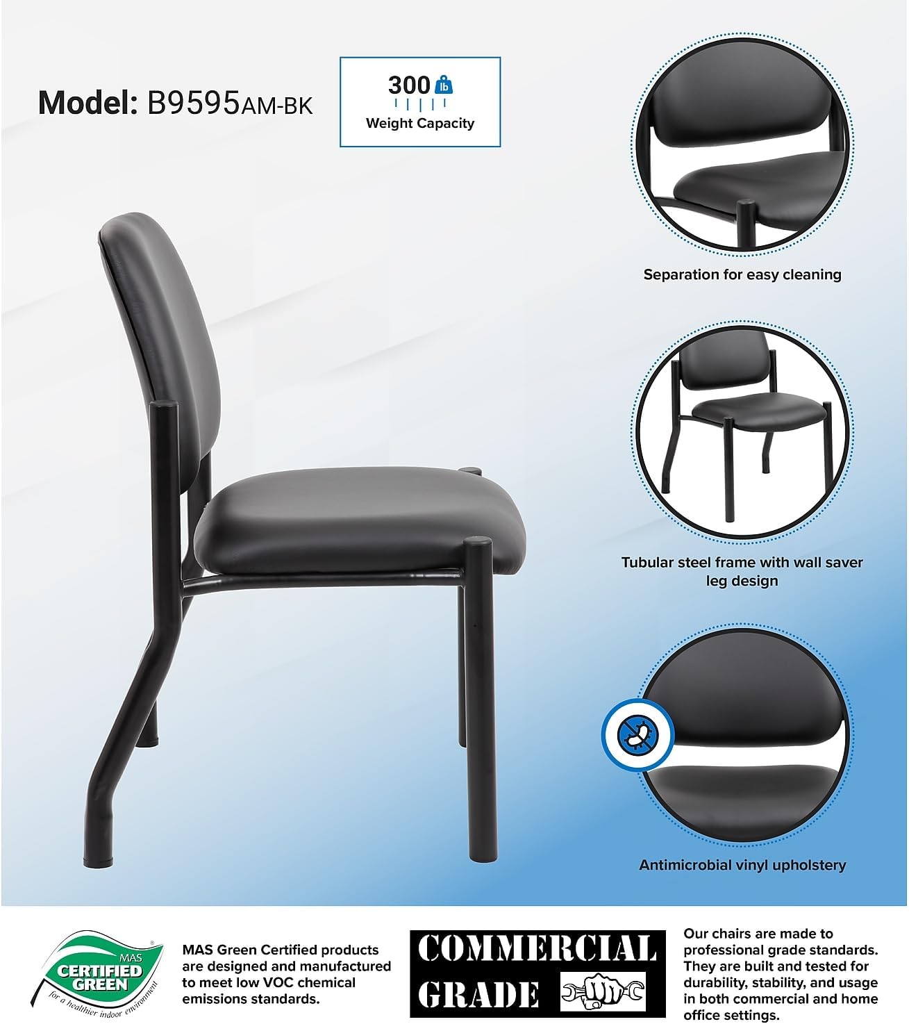 Boss Office Products Chairs Guest Seating, Black