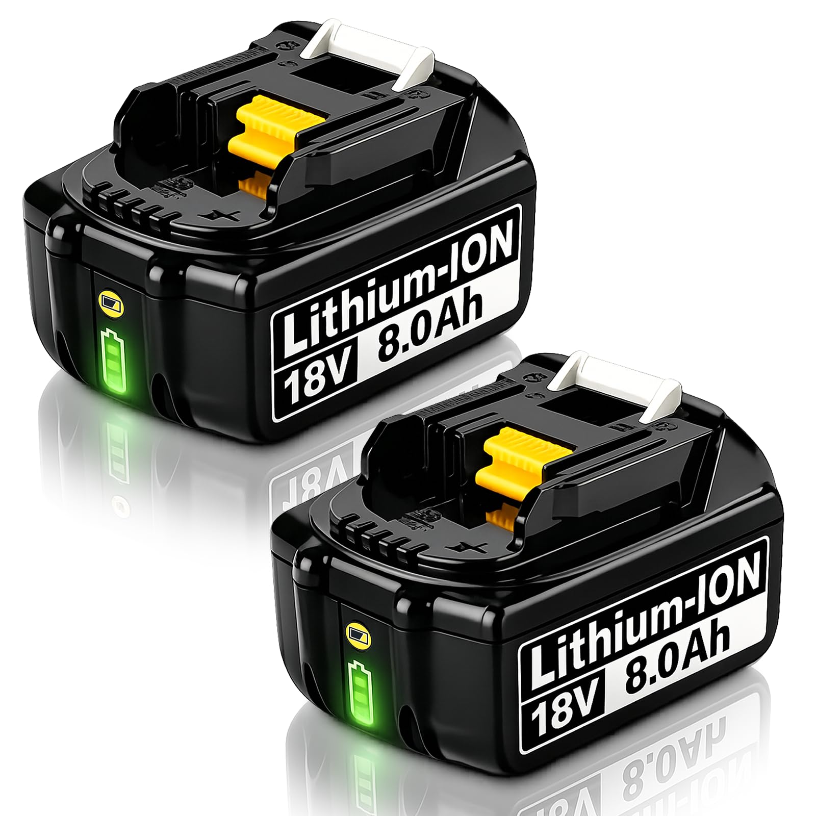 2 Count 8000mAh BL1860B 18V Replacement for Makita 18V Battery