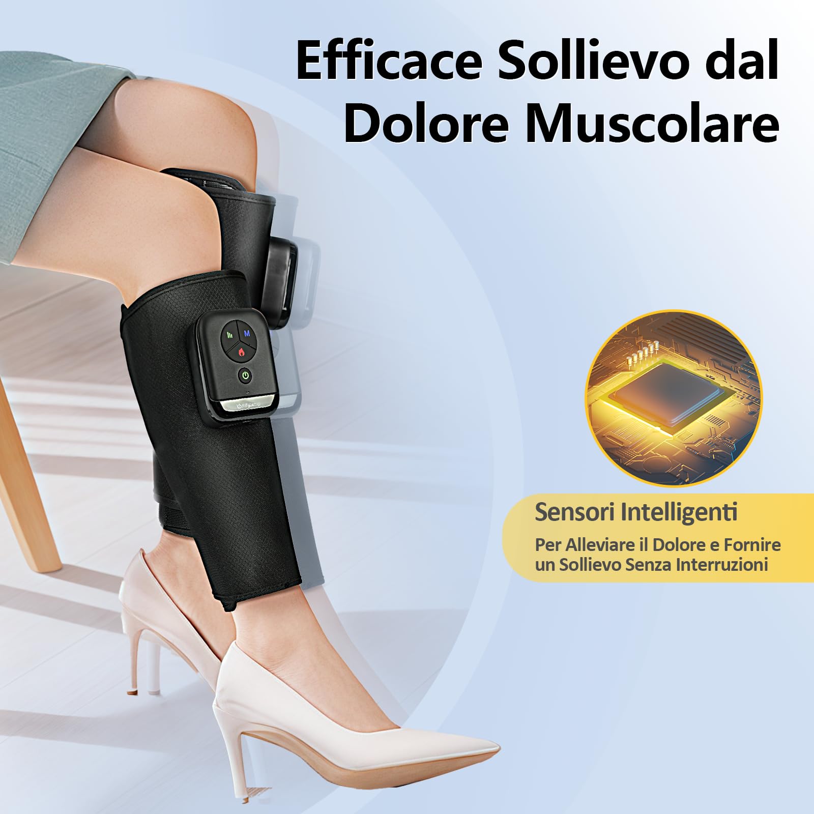 Comfytemp Wireless Massaggiatore Per Gambe,Stanche e Migliora il Rilassamento Muscolare,Pressoterapia,Massaggiatore Circolazione,Riscaldamento,Controllo tramite App Fai da Te