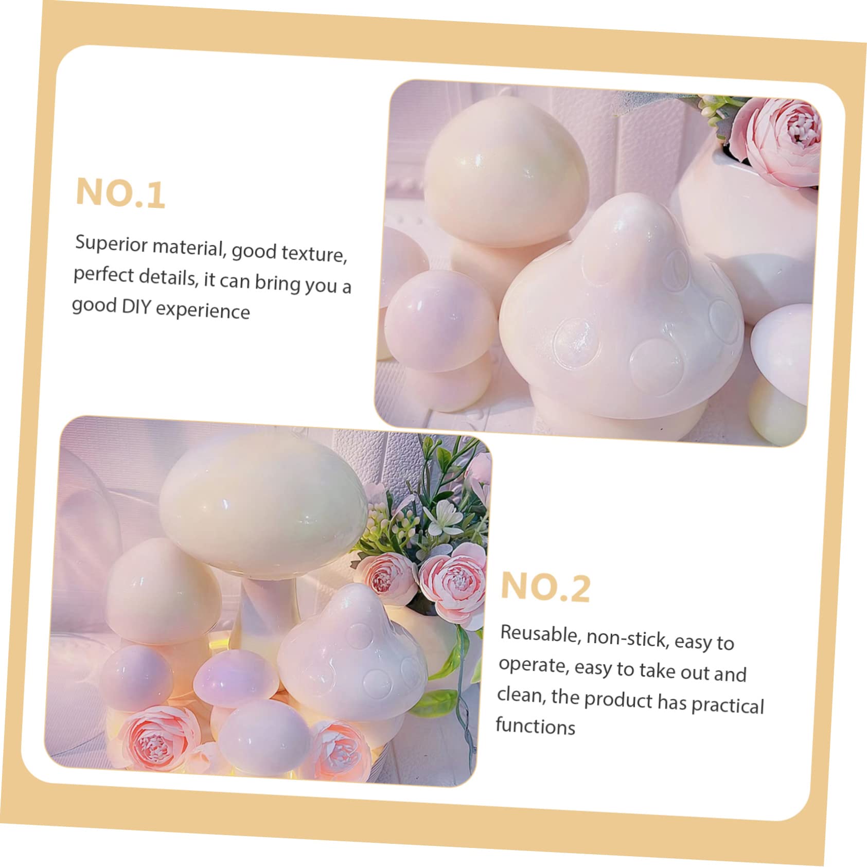 jojofuny 6pezzi Stampo in Silicone Forma Fungo Stampo Per Artigianato Fai Da Te in Silicone Epossidico in Antiaderente Flessibile e Facile Da Sformare