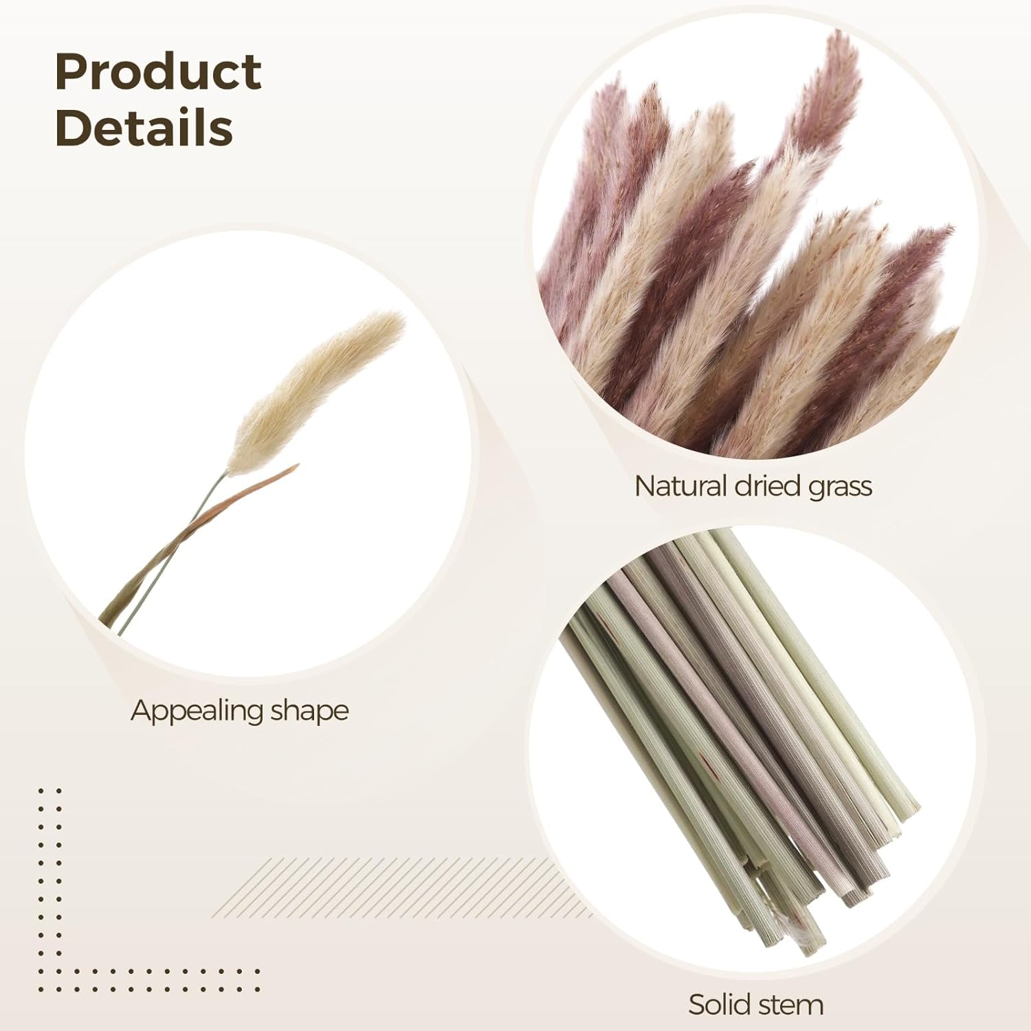 300 Pcs Dried Pampas Grass Bouquet - Natural Eucalyptus & Bunny Tail Grass, Boho Home Decor, Ideal for Wedding, Table, and Living Room Styling