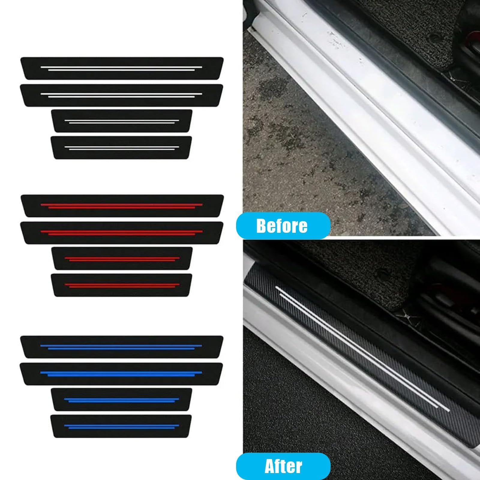 Pegatinas Protectoras Para Toyota Camry V 2025 – 5 Piezas De Fibra De Carbono Para Umbrales Y Parachoques