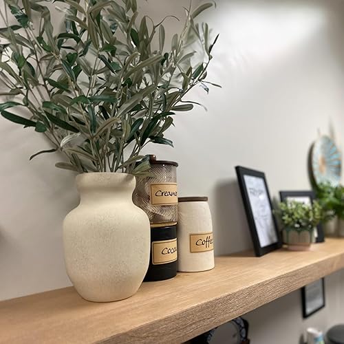 Vista 26 de joelsantiques - Estante rústico y contemporáneo con soportes, pino macizo, hecho a mano en Estados Unidos, 2 pulgadas de grosor x 8 pulgadas de Gris