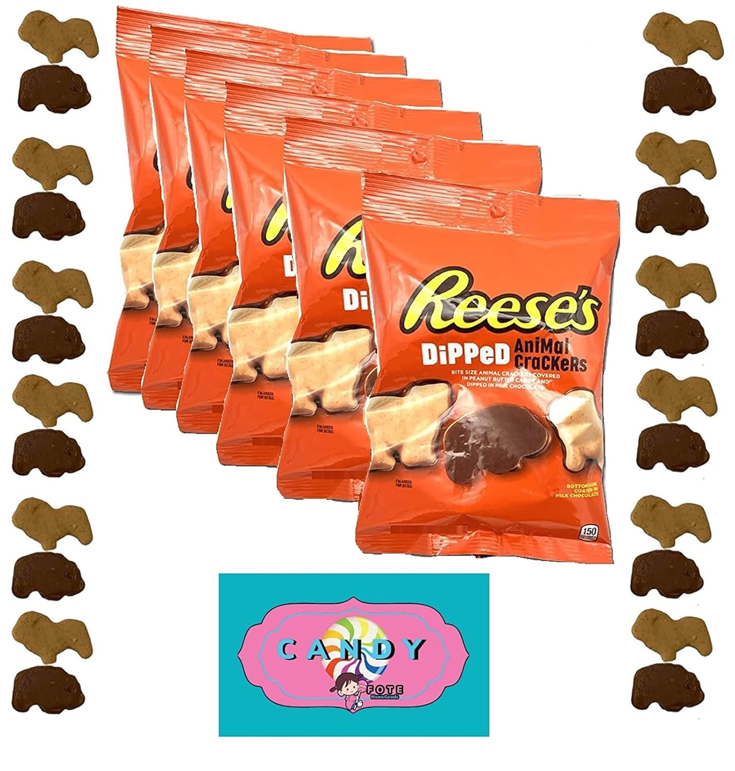 REESE'S Dipped Animal Crackers Milk Chocolate and Peanut