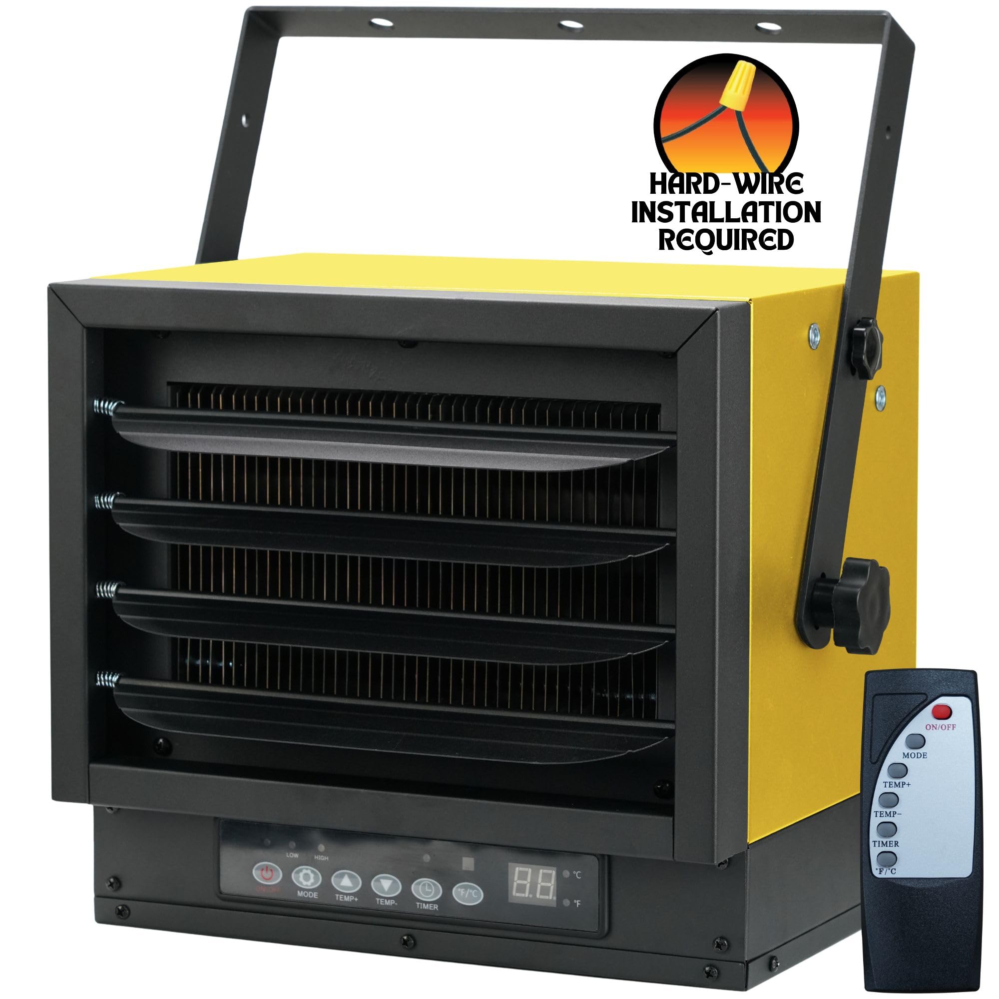 Dura Heat 240 Volt Hard-Wired Ceiling Mount Electric Garage Space Heater with Remote, 7,500 Watt, Overheat Protection - Ideal for Garage & Workshop