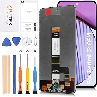 SRJTEK For Xiaomi Redmi 12 5G 6.8インチ液晶パネル画面交換修理用 Redmi 12 SIMフリㄧ XIG03 au SoftBankタッチパネルセット LCDディスプレイタッチスクリーン デジタイザー +修理ツールキット