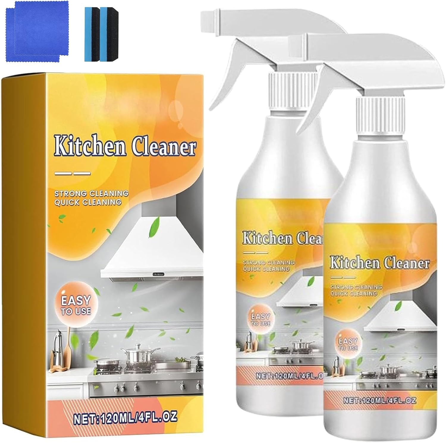 Effective Kitchen Degreaser Cleaner Spray, Heavy-Duty Kitchen Oil Remover Spray for Countertops, Ovens, Stovetop (3pcs)