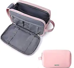 Necessaire Executiva Luxo Estojo Bolsa Masculino Feminino para Viagens Multiuso Maquiagem Perfumes Green Turtle Preta (Rosa)