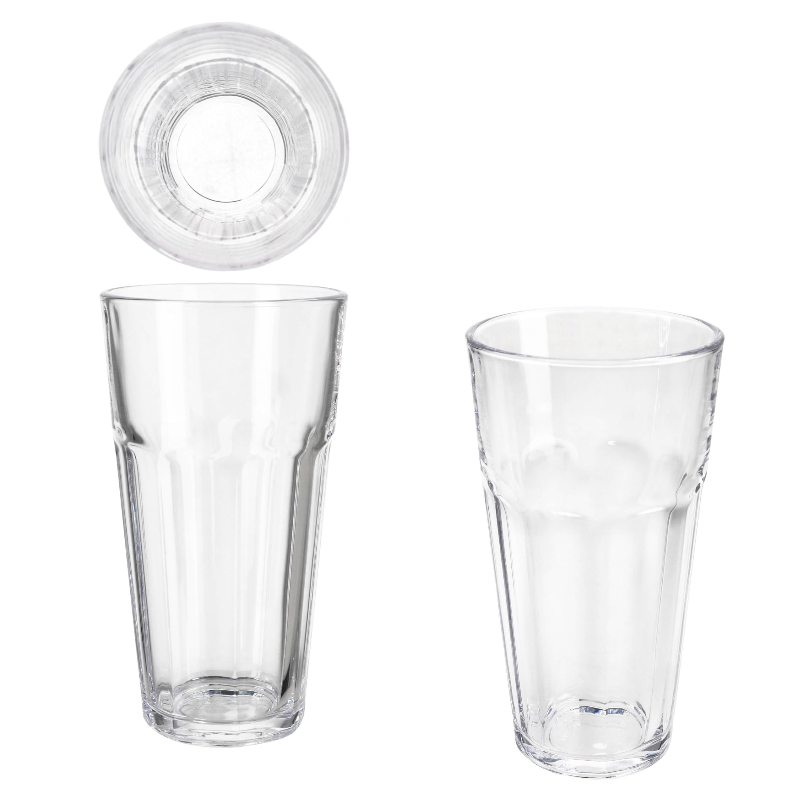MamboCat Queen zestaw 24 szklanek do latte macchiato z przezroczystego szkła, 300 ml, dla 24 osób, stożkowe szklanki z możliwością układania w stos, do koktajli, koktajli, gorących napojów, koktajli