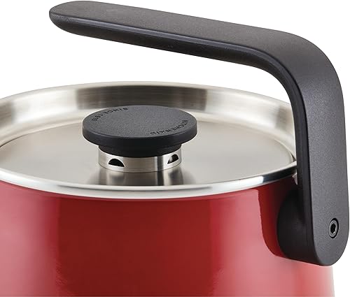 Miniatura 11 de KitchenAid Teakettles Enamel-on-Steel Stovetop Whistling Teakettle, Induction Ready, Stainless steel Lid, 2 Quart - Empire Red