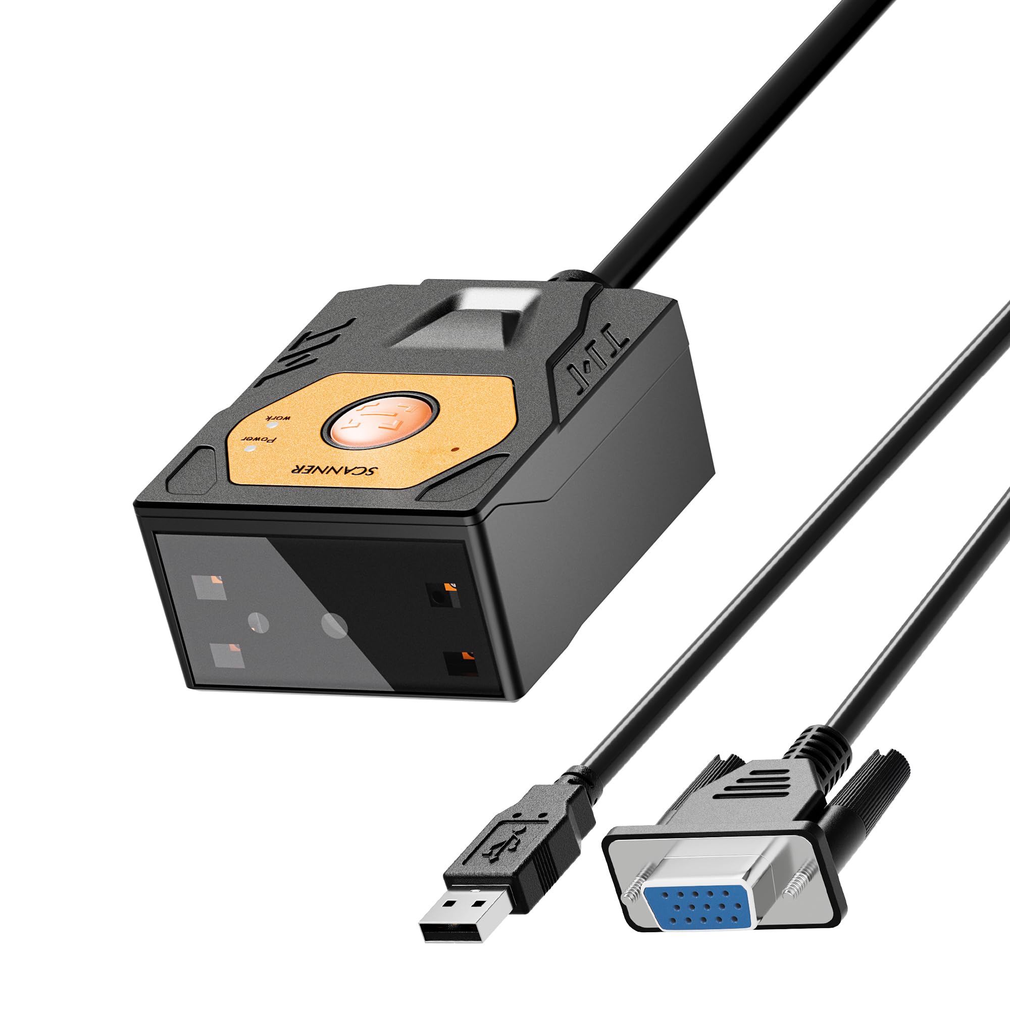 NETUM NT-480(RS232) Lector de código de barras integrado, escáner 2D de montaje fijo para códigos QR y 1D, módulo de escaneo omnidireccional manos libres para automatización industrial, quiosco, OEM y