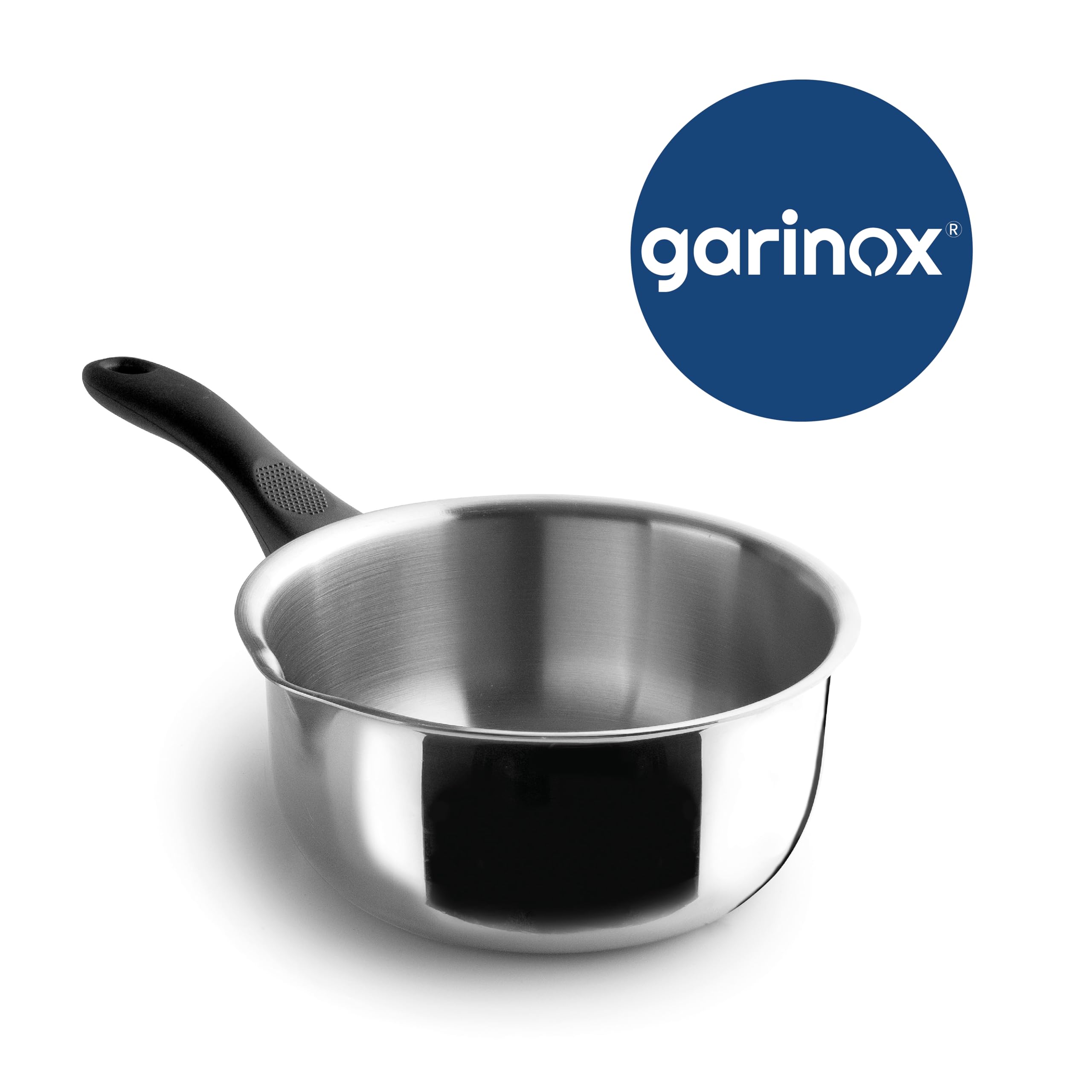 Lacor - 31320 - Cazo Recto Vertidor Garinox, Acero Inoxidable, Pico Vertidor, Mango Ergonómico de Baquelita, 2.5 Litros, Apto para Inducción, No apto para Horno, Apto para Lavavajillas, Ø20cm