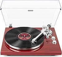1byone Belt Drive Turntable with Bluetooth, Built-in Phono Preamp, USB Output - Vinyl Record Player 33/45 RPM, Audio-Technica Stylus