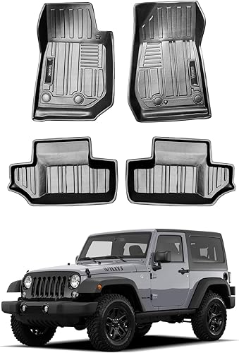 Miniatura 12 de Vanseno Alfombrillas de piso y forros de carga y alfombrilla de respaldo compatibles con Jeep Cherokee 2014-2023 (sin Latittude) juego completo