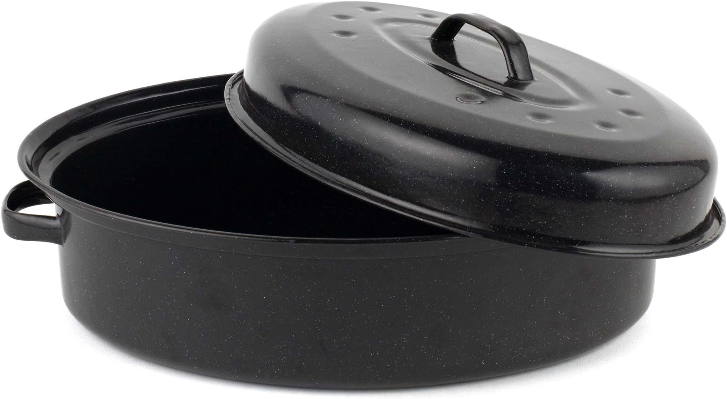 Russell Hobbs COMBO1922 Vitreous Enamel Roaster with Rack & Self Basting Roaster Tin with Lid