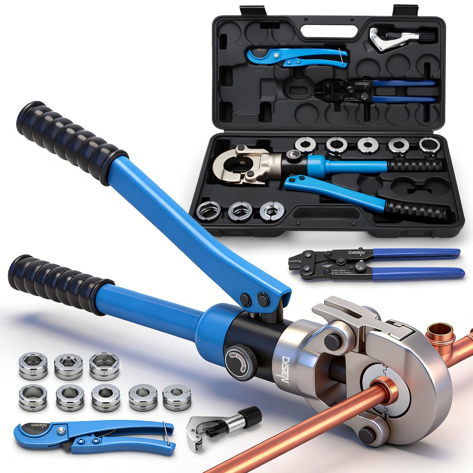 DISEN Hydraulic Copper Pipe Tube Fittings Crimping Tool with
