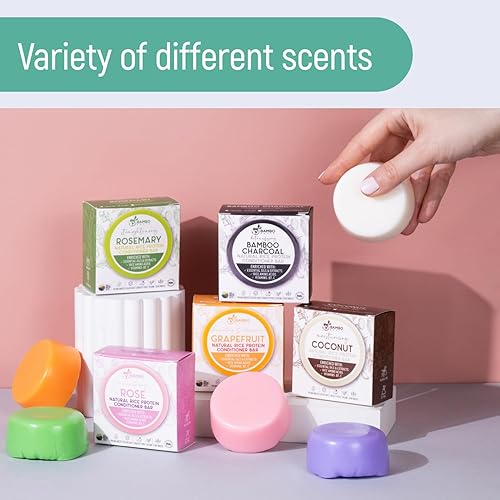 Miniatura 9 de Barra de jabón para el cabello con proteína de arroz sólido, barras acondicionadoras para el cabello con todos los aceites esenciales naturales a