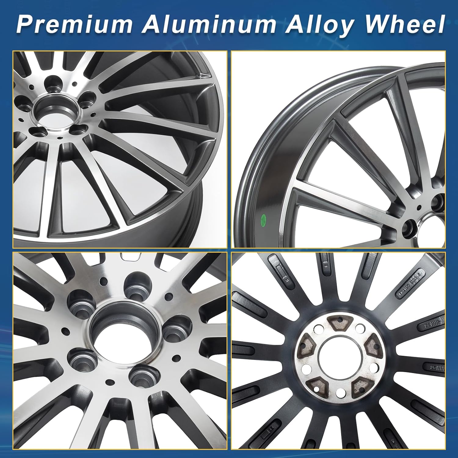 20"× 8.5" Wheel Rim Compatible with S500 S550 S560 AMG Style, PCD 5×112mm, Offset 40mm, CB 66.6mm, Front or Rear Wheel Direct Fit Replacement Silver