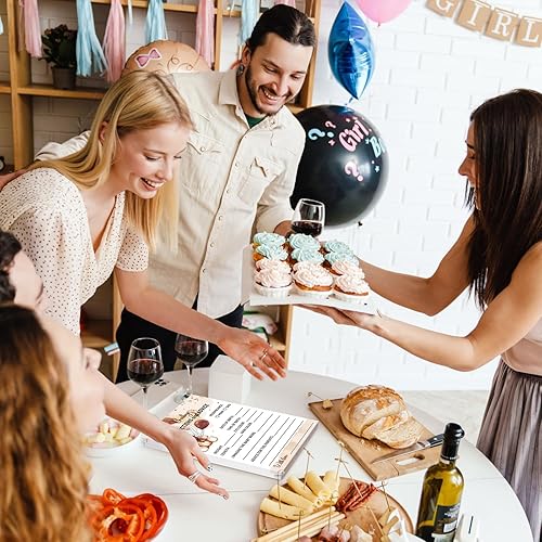 Miniatura 5 de Jetec 302 piezas Juego de mesa para baby shower con osos, incluye 6 juegos Baby Shower Word Scramble, Word Search, Predictions and Advice, The Price