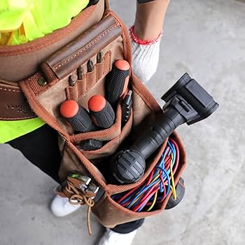 ☘️TOURBON 腰袋 3段 作業用 ウエストバッグ 電工 工具入れ ポケット Amazon | TOURBON 腰袋 3段 作業用 ウエストバッグ 電工 工具入れ 多数