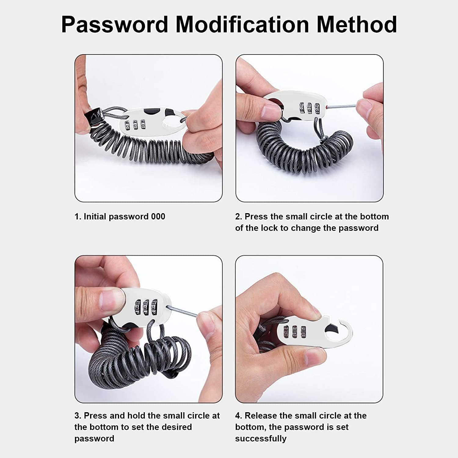 Safety Steel Cable Lock,Portable Helmet Lock with Password Bike Helmet Steel Cable Lock Mountain Bike,Road Buggy Motorcycle Lock Anti-Theft Lock