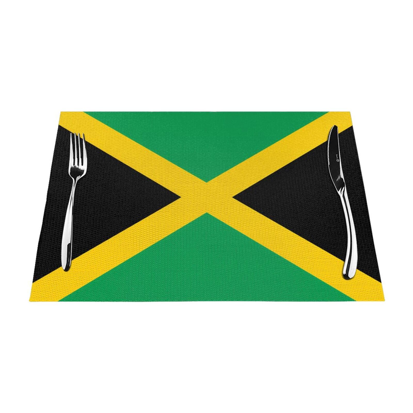 Sets de table drapeau Jamaïque en tissu lot de 6 pour repas de famille