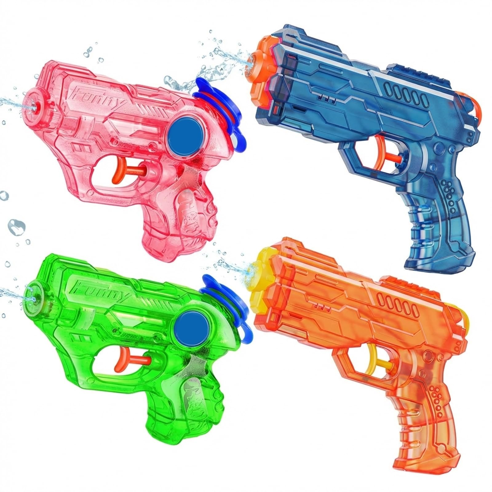 Mini Water Gun, 4 Pcs Swimming Pool Toys for Outdoor Water Activities, for Adults and Families, for people aged 15 and above