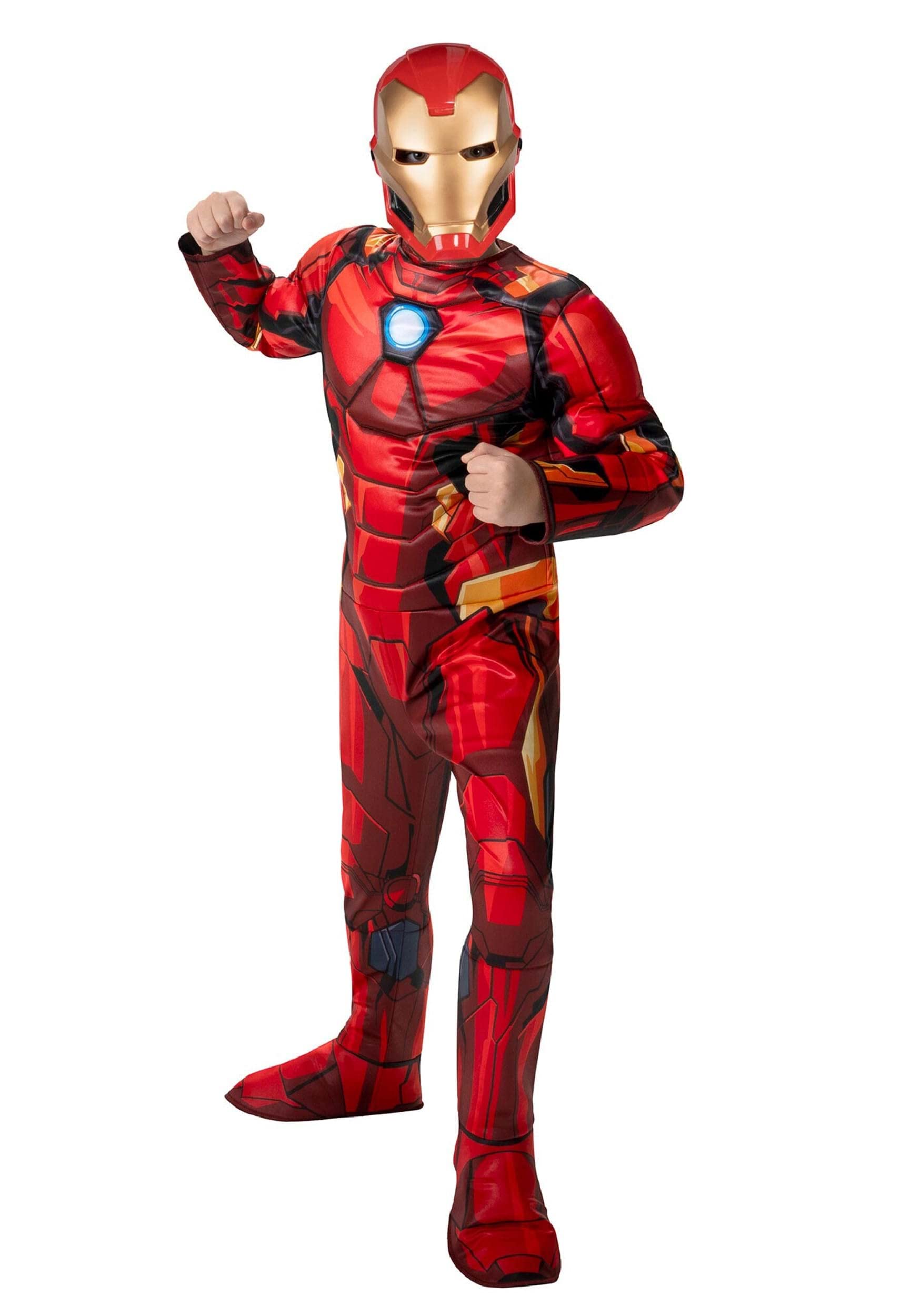 MARVEL Boys Deluxe Iron Man Costume, Kids Tony Stark Superhero Halloween Costume, Child - Officially Licensed