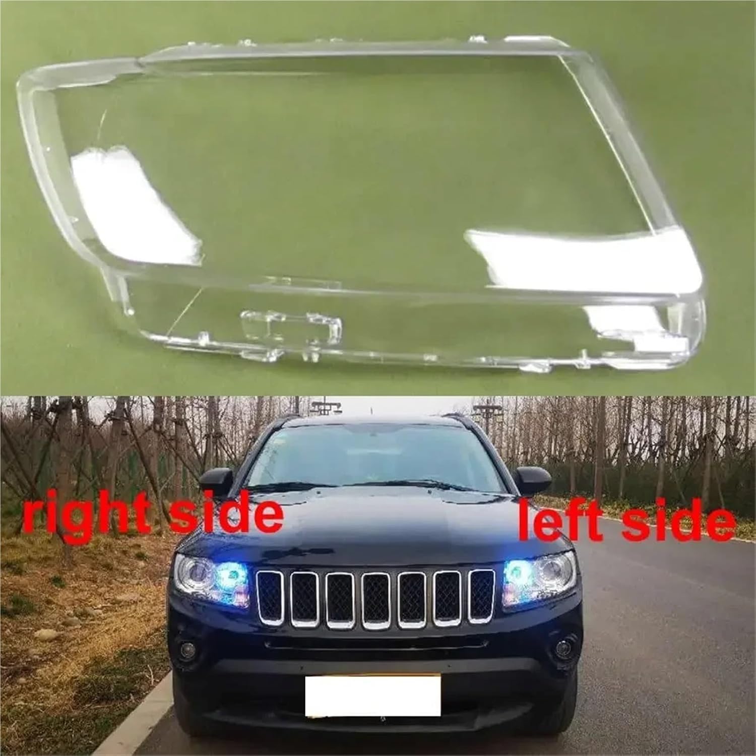 Car Front Headlight Shell For Jeep For Compass 2011-2016 Transparent Headlamp Housing Lamp Shell Lens Headlight Cover Plexiglass Replace Lampshade Car Headlight Cover