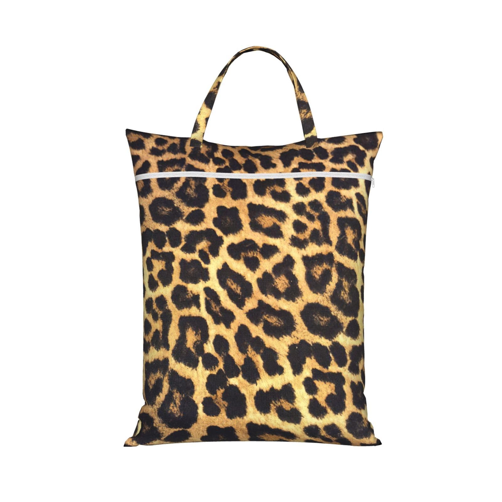 Pphgut 1 Pc Leopard Print Print Travel Laundry Bag Portable Dirt Clothes Bags Daily Hiking Camping Vacation