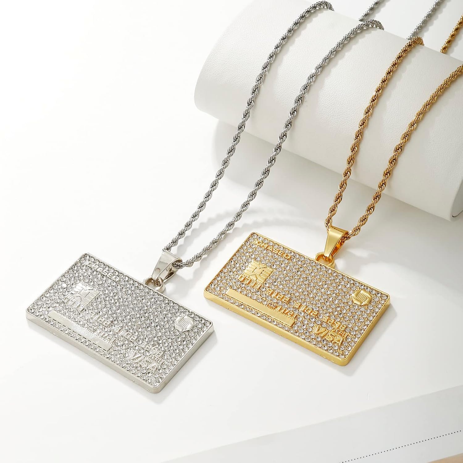 Iureme Hip Hop Necklace Credit Visa Card Pendant Necklace 24 Inch Chain Jewelry for Men Women Charm Gifts(nl006341) - Image 7