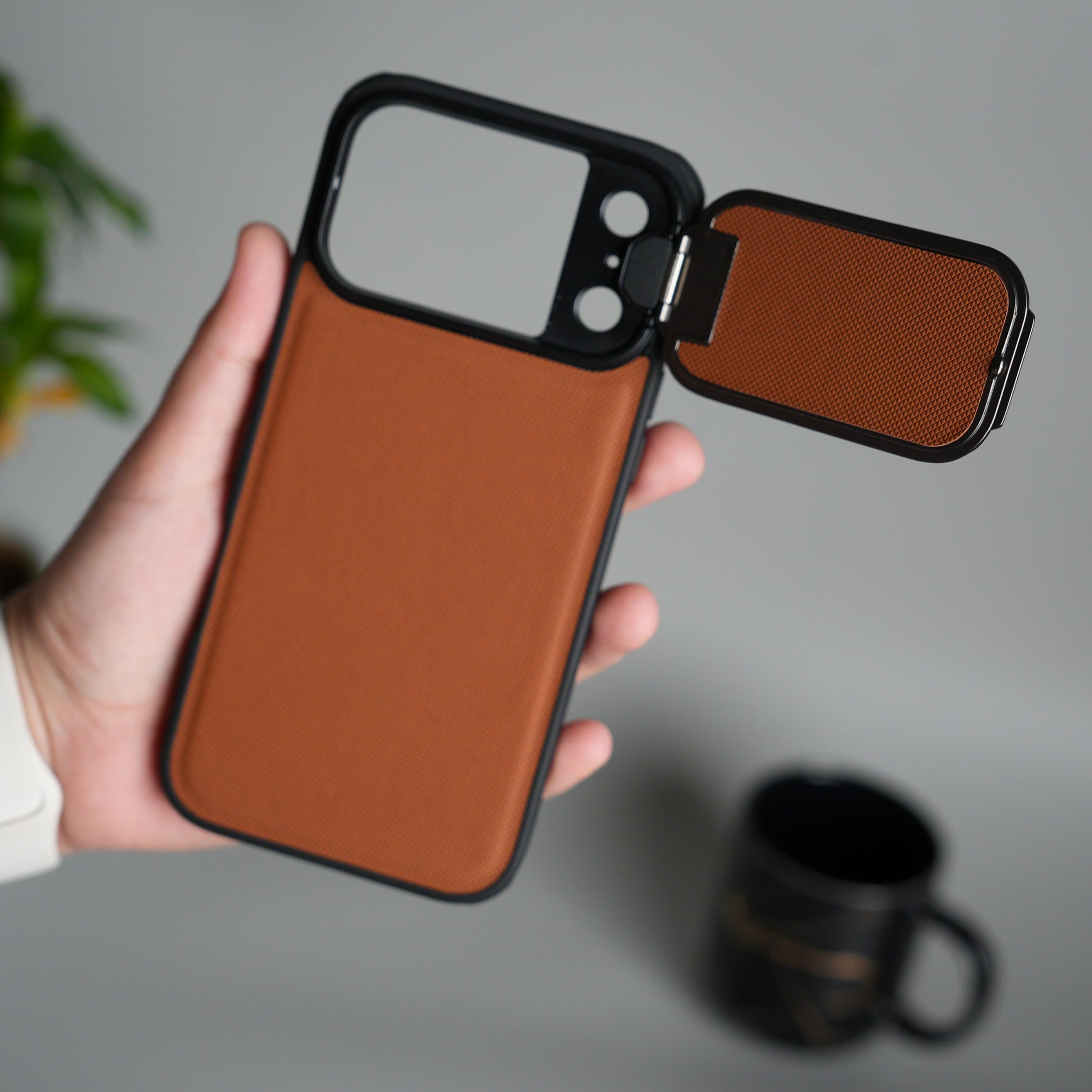 FRATO Premium Metal Camera Cap Stand Case Cover for iPhone 17 Pro Max Built-in Kickstand | Shockproof Slim Design | 360°