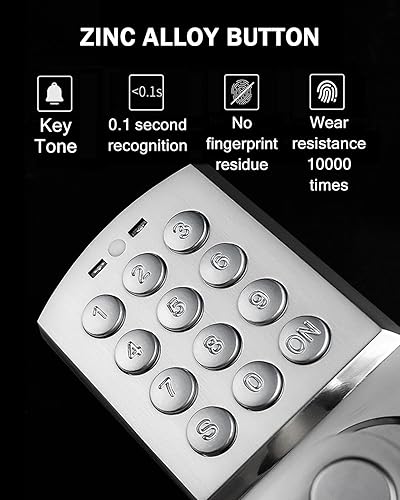 Miniatura 2 de FDOSE-POERRY - Cerradura de puerta de entrada sin llave, cerradura de puerta inteligente con código, cerradura de puerta con teclado con asa para