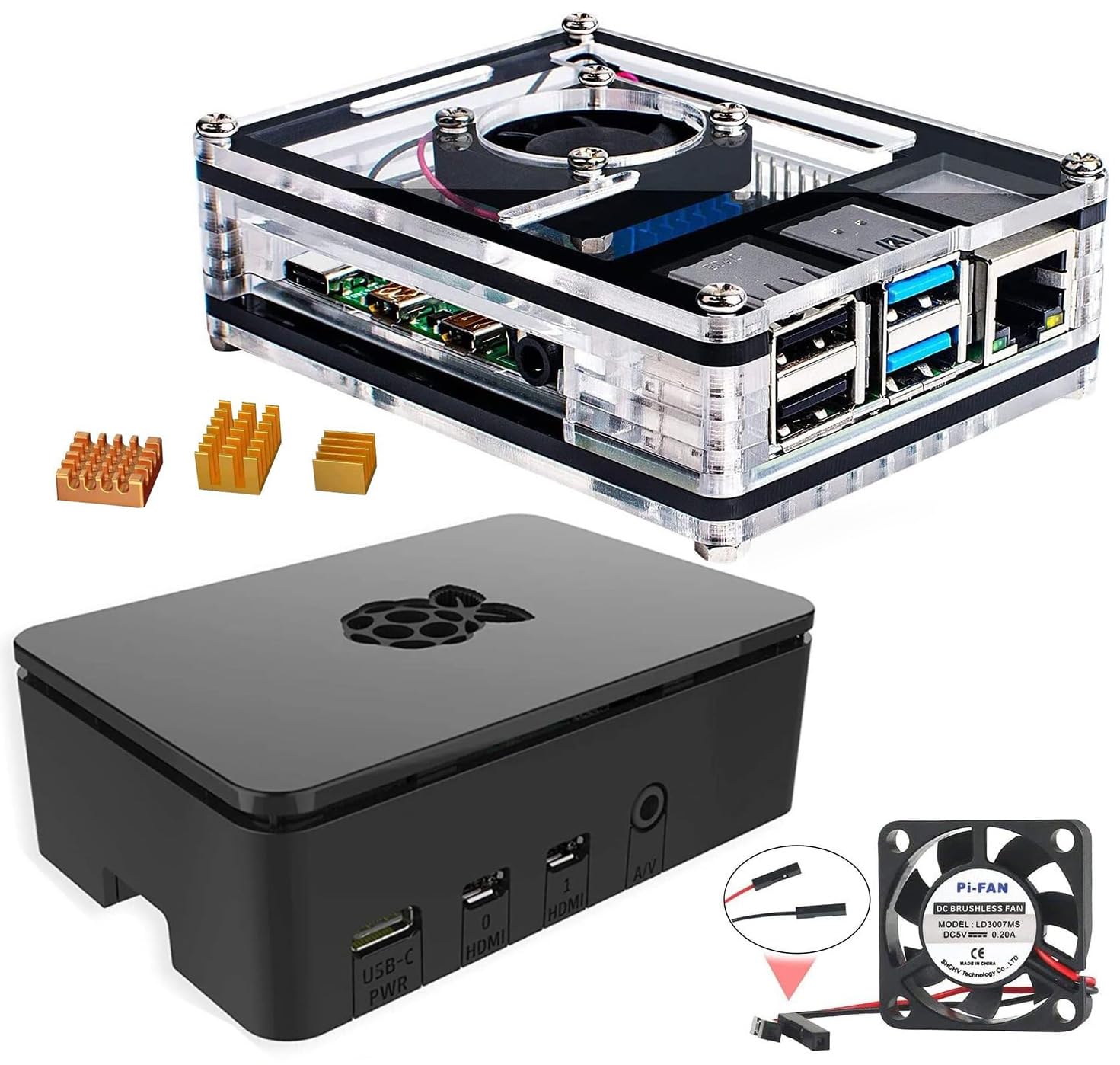Amazon.co.jp: Marstudy Raspberry Pi 4b用ケース ファン冷却と銅