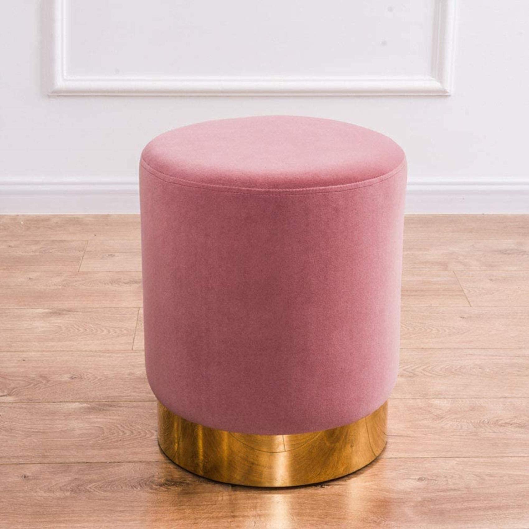Pouf ottoman en velours doux et compact avec assise rembourrée
