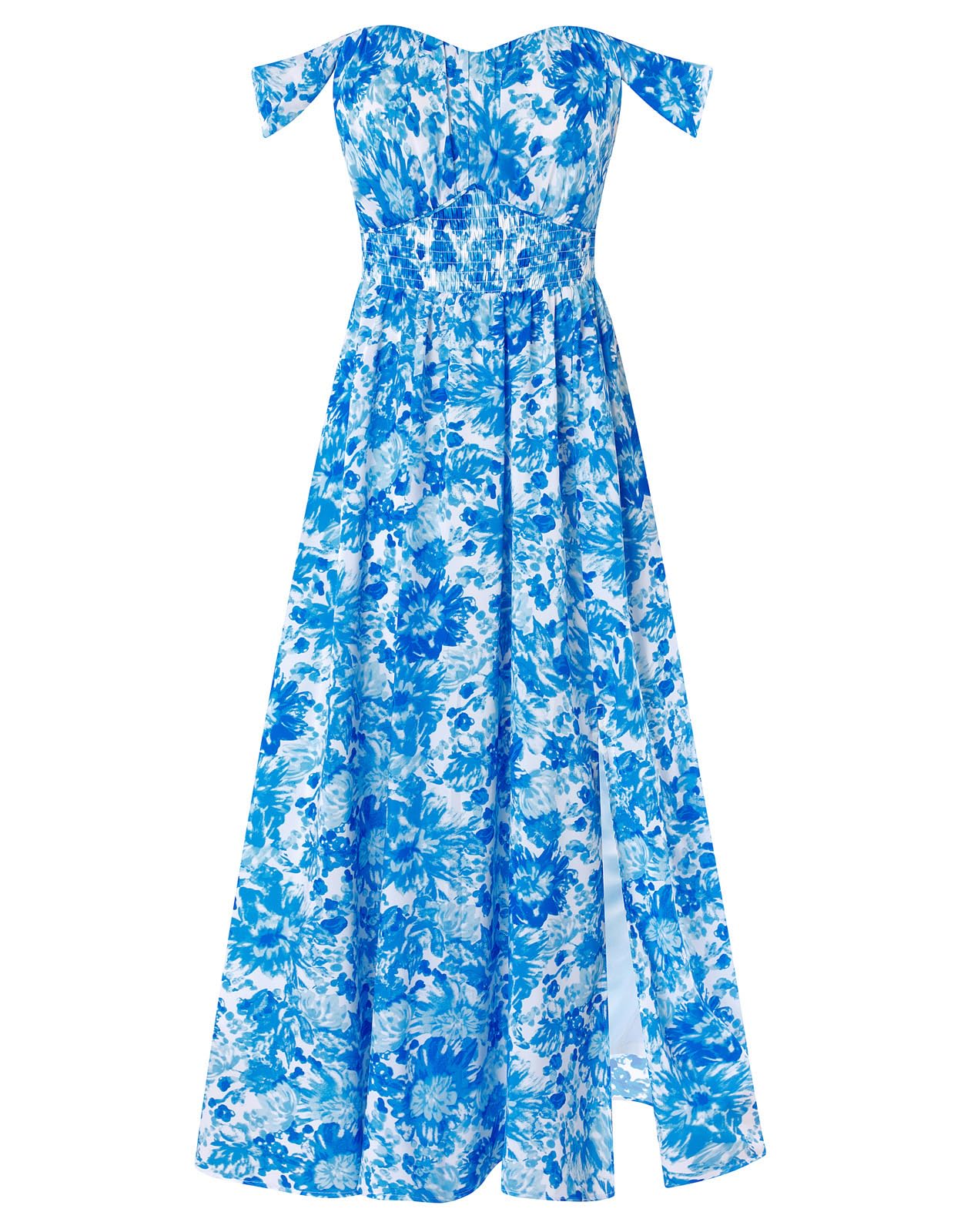 GRACE KARIN 2026 Women's Summer Floral Wedding Guest Dress,Beach Flowy A Line Maxi Off Shoulder Bridesmaid Dresses