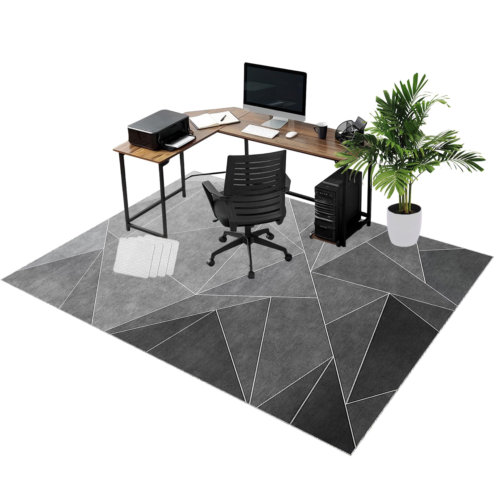 Rolling Chair Mats, Office Chair Mat for Carpet and Wooden Floors 160 x 200 cm Non-slip Gaming Floor Protector, Washable Desk Carpet Protector Rug for Home Office, Non Slip Floor Protection Mat