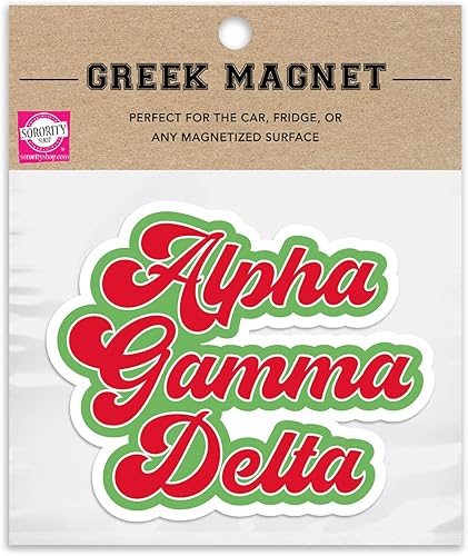 Miniatura 2 de Alpha Gamma Delta - Juego de 2 imanes para automóvil de hermandad retro, extraíbles sin residuos, para todo tipo de clima, para niñas y estudiantes