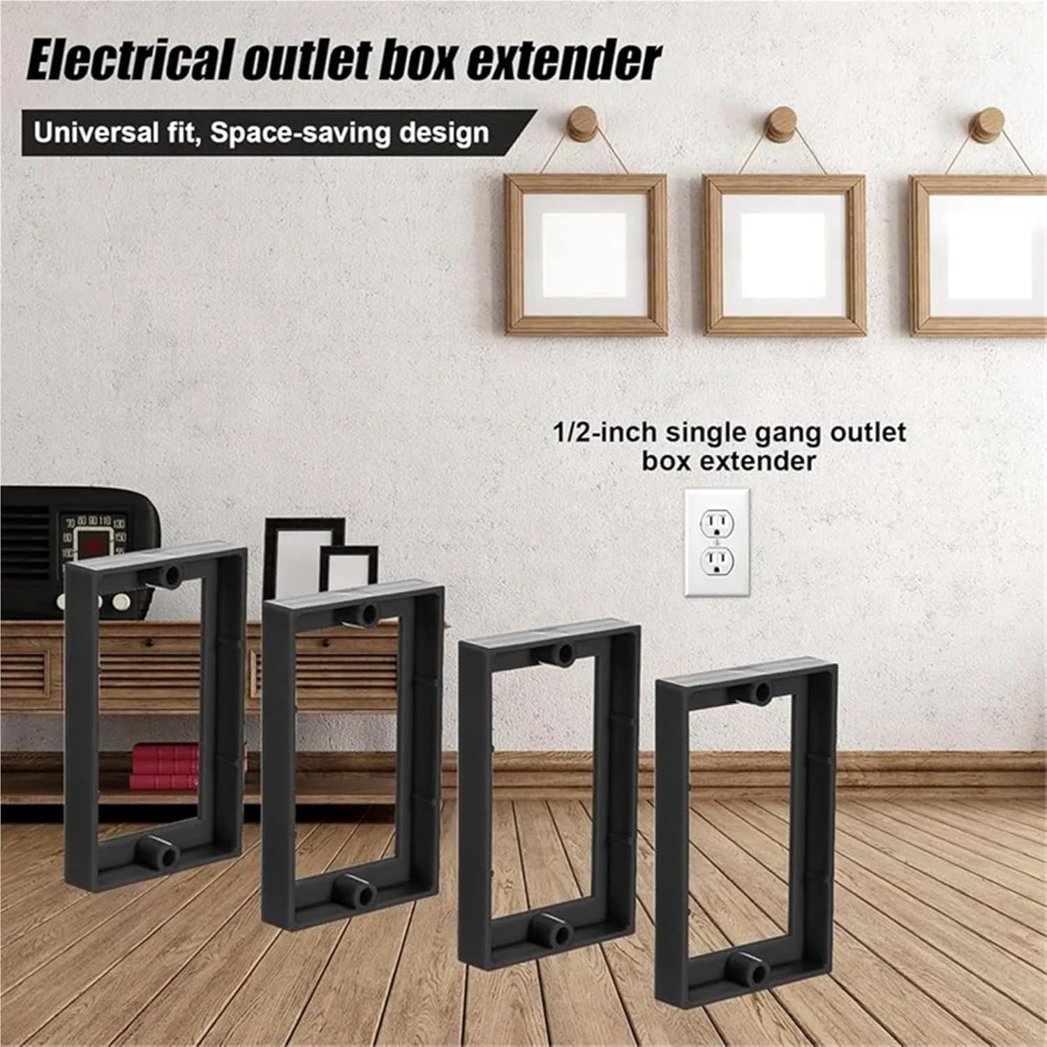 Outlet Box Extender 20pcs 1/2Inch Single Gang Outlet Box Extender,Electrical Receptacle Extension for Electrical Power Socket Switch