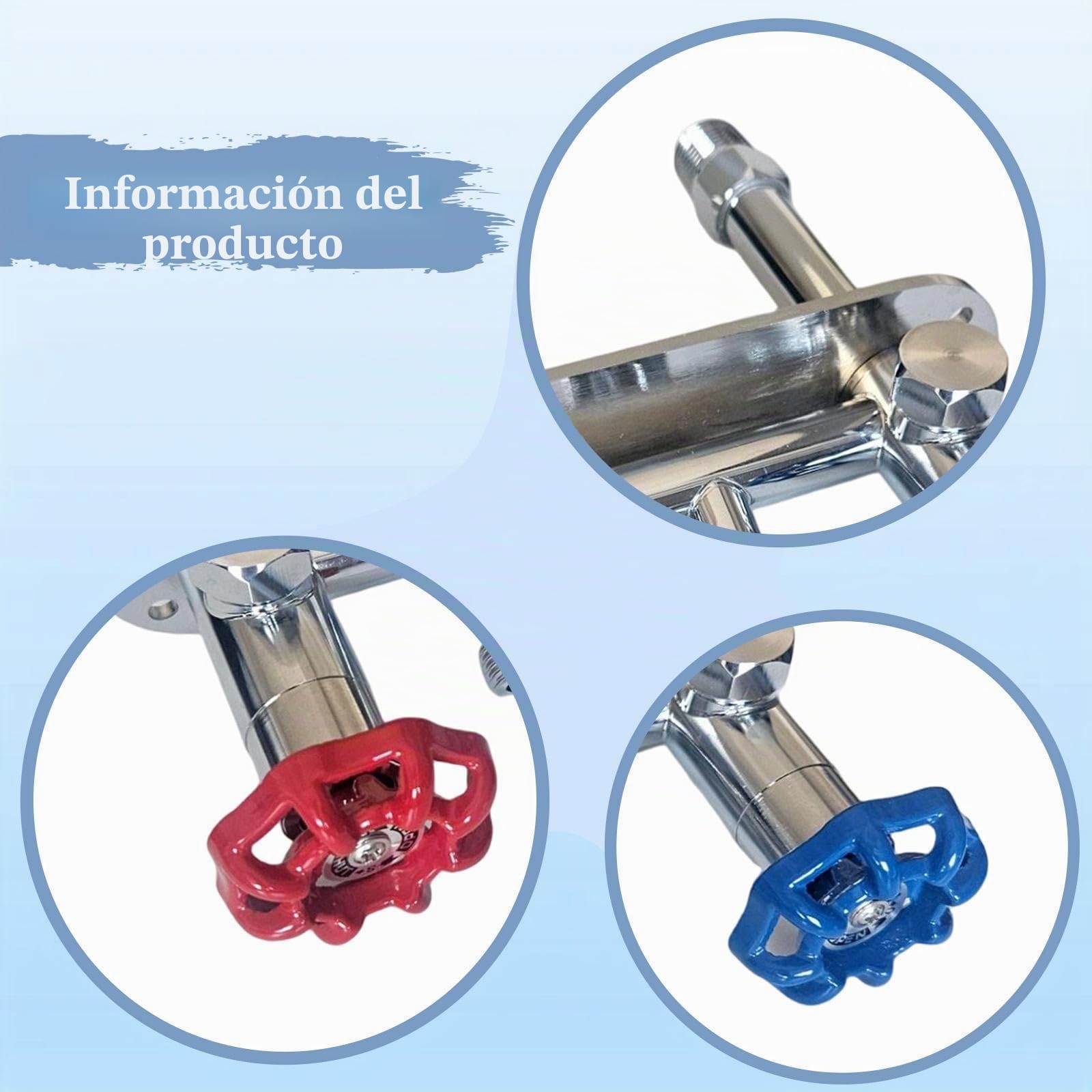 predolo Grifo Exterior Resistente heladas de 4 Pulgadas, Suministro de Agua fría y Caliente, Grifo de jardín
