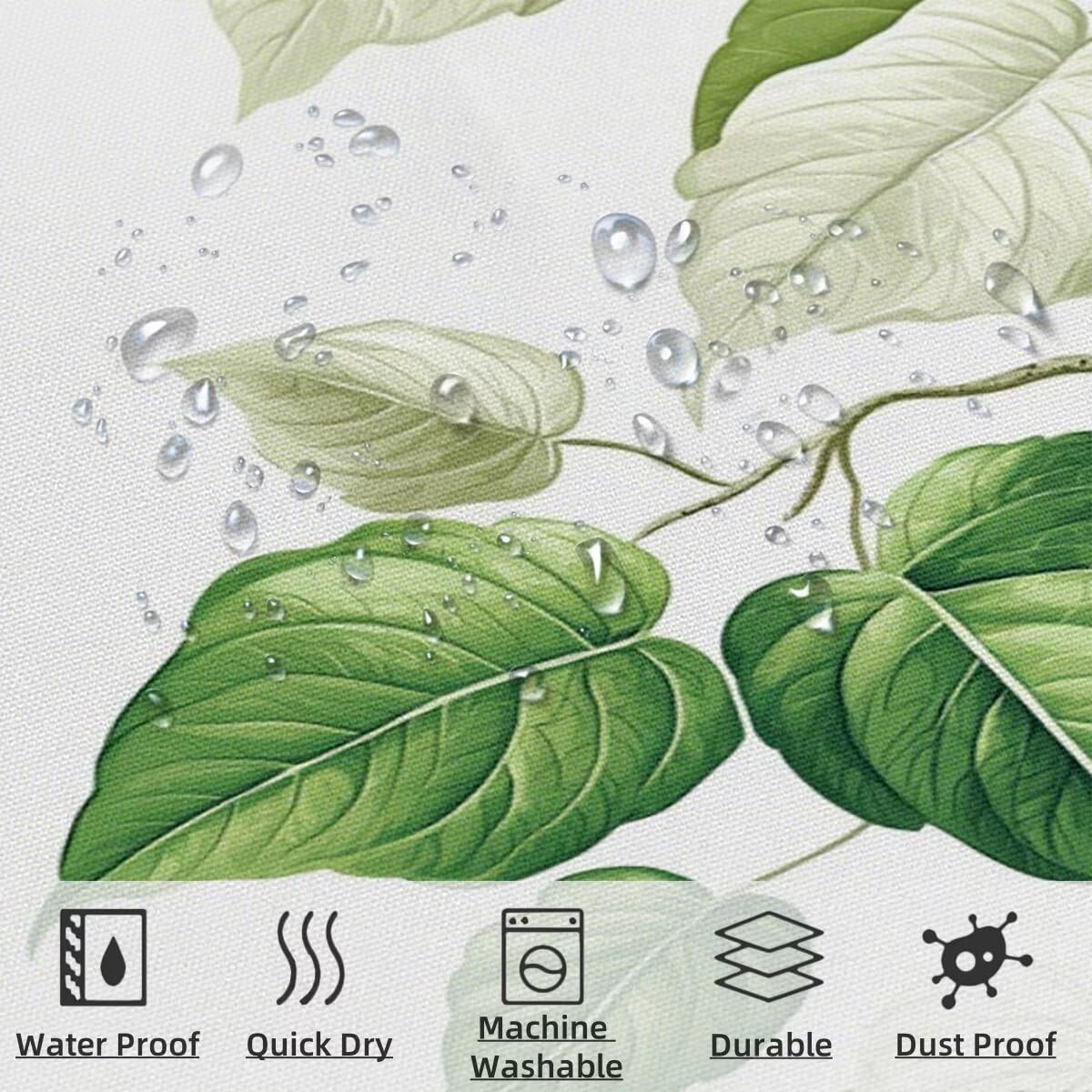 Weiß Duschvorhang 240x200, Duschrollo mit 12 Duschvorhang Haken, Rattan Shower Curtains Beschwerter Saum, Waschbar Polyester Stoff Wasserdicht Extra Lang für Badewanne Badezimmer Deko, Geschenke -3389