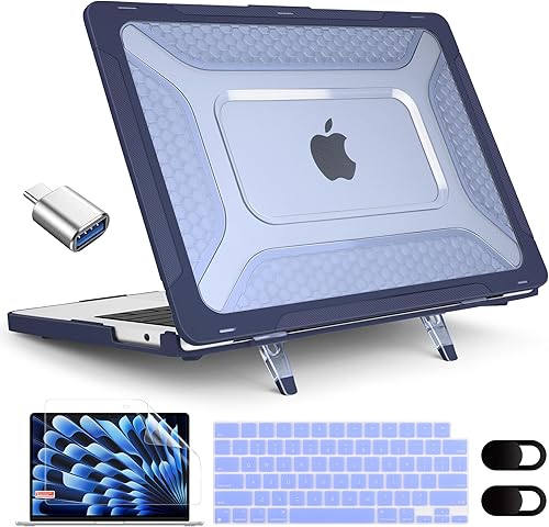 MEEgoodo Funda para MacBook Air de 15 pulgadas 2025 2024 2023, modelo compatible con funda (A3241A3114A2941) con chip M4M3M2, carcasa rígida para
