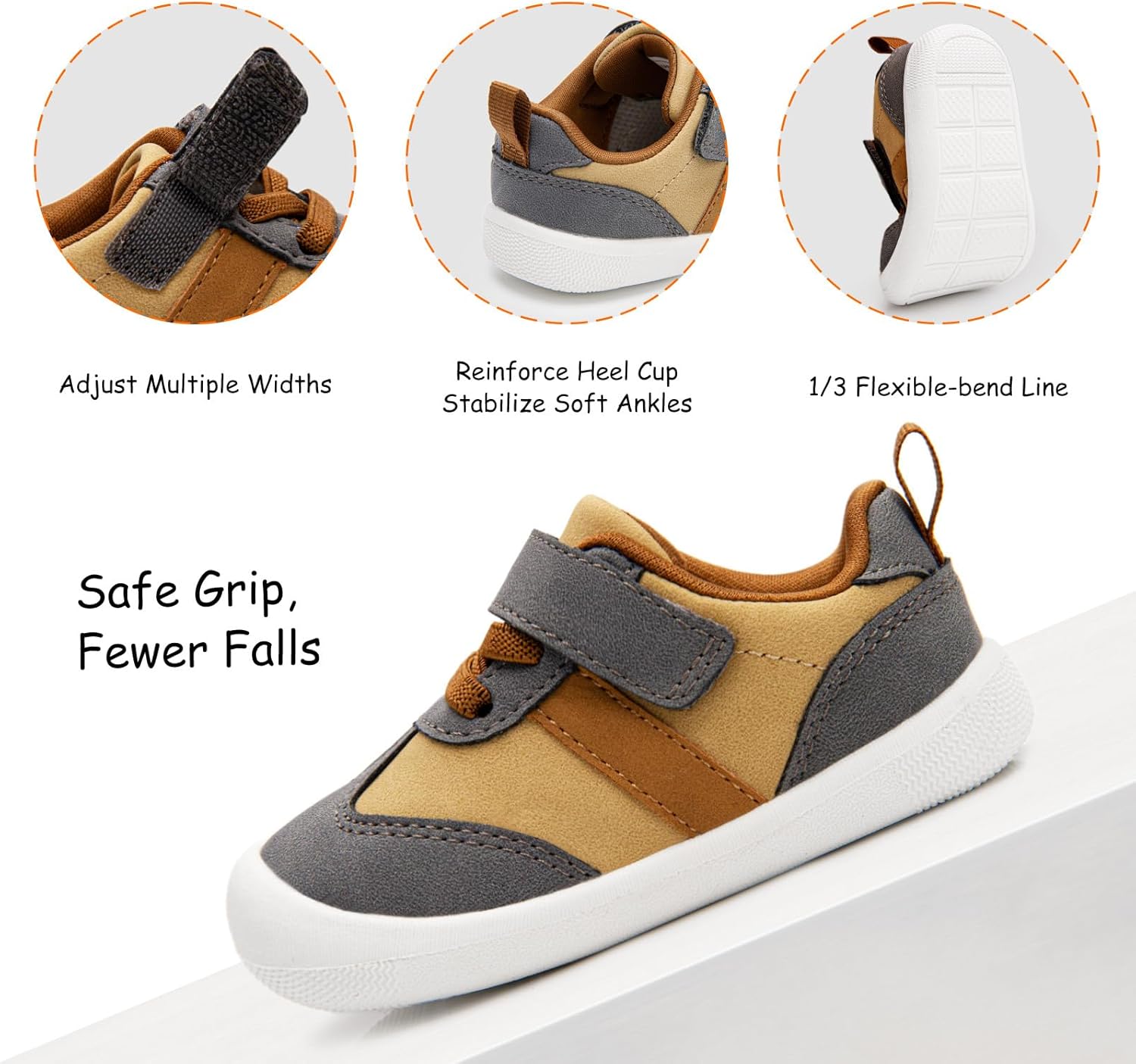 Baby Boys Girls First Walking Shoes Infant Zero Drop Shoes Non-Slip Breathable Lightweight Soft Wide Toe Box Barefoot Sneakers for 6-24 Months - Image 4