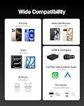 Belkin USB A to USB C Cable 2-Pack, 9.9ft, 15W - Type C Charger, iPhone Charger Cord, Soft, Braided, Flexible for iPhone 16 & 15, Galaxy S25, Pixel 9, iPad Pro, Airpods Pro, Switch & More - Black