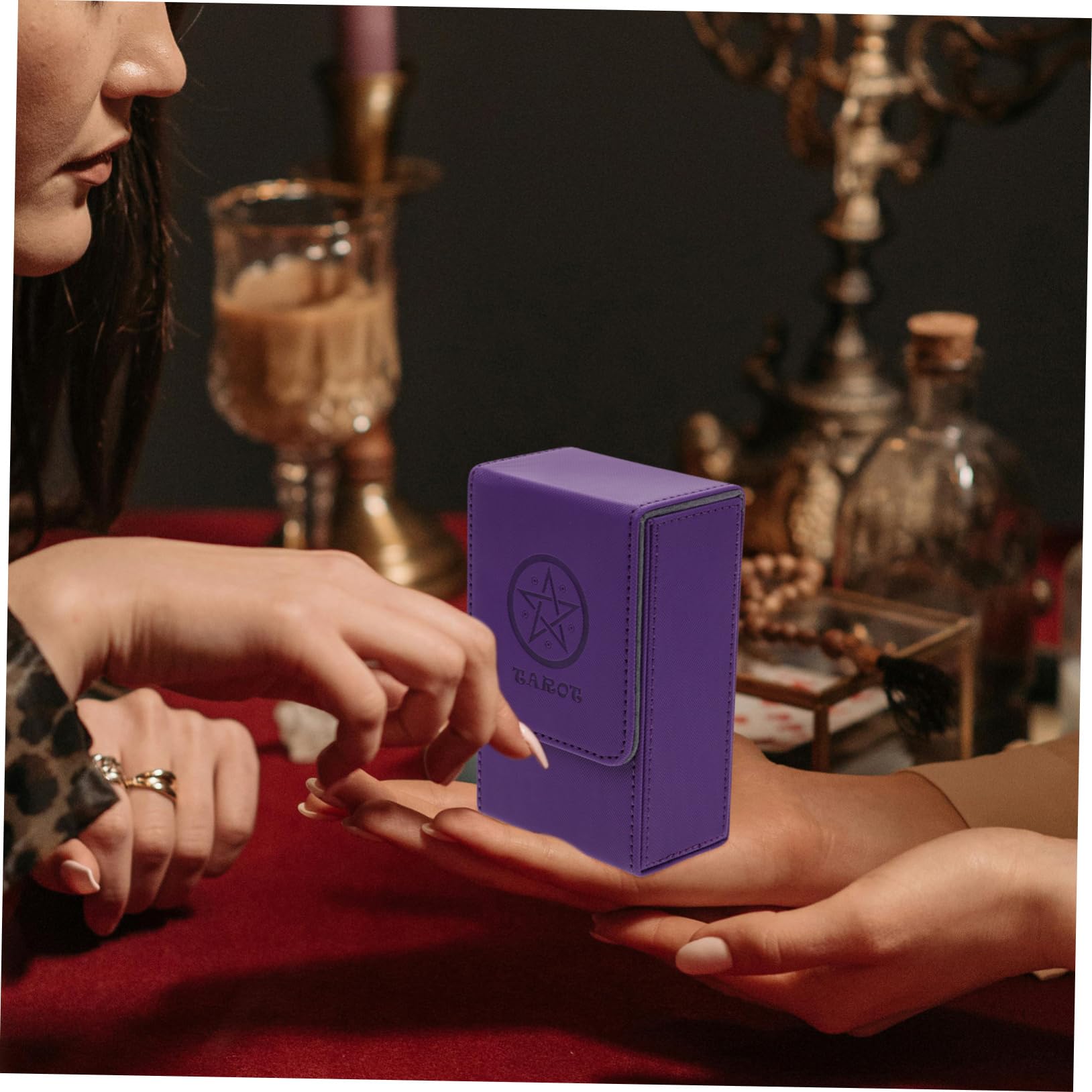 Abaodam Scatola Porta Carte Tarocchi in PU Coperchio Magnetico per Collezionisti e Appassionati, Custodia Rigida Spazio Capiente e Bordi Protettivi per Giochi da Tavolo e Carte Collezionabili
