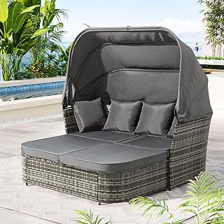 Gardeon Sun Lounge Camping Chair Wicker Folding Day Bed Rattan Lounger, Beach Chairs Sofa Outdoor Furniture Garden Patio S...