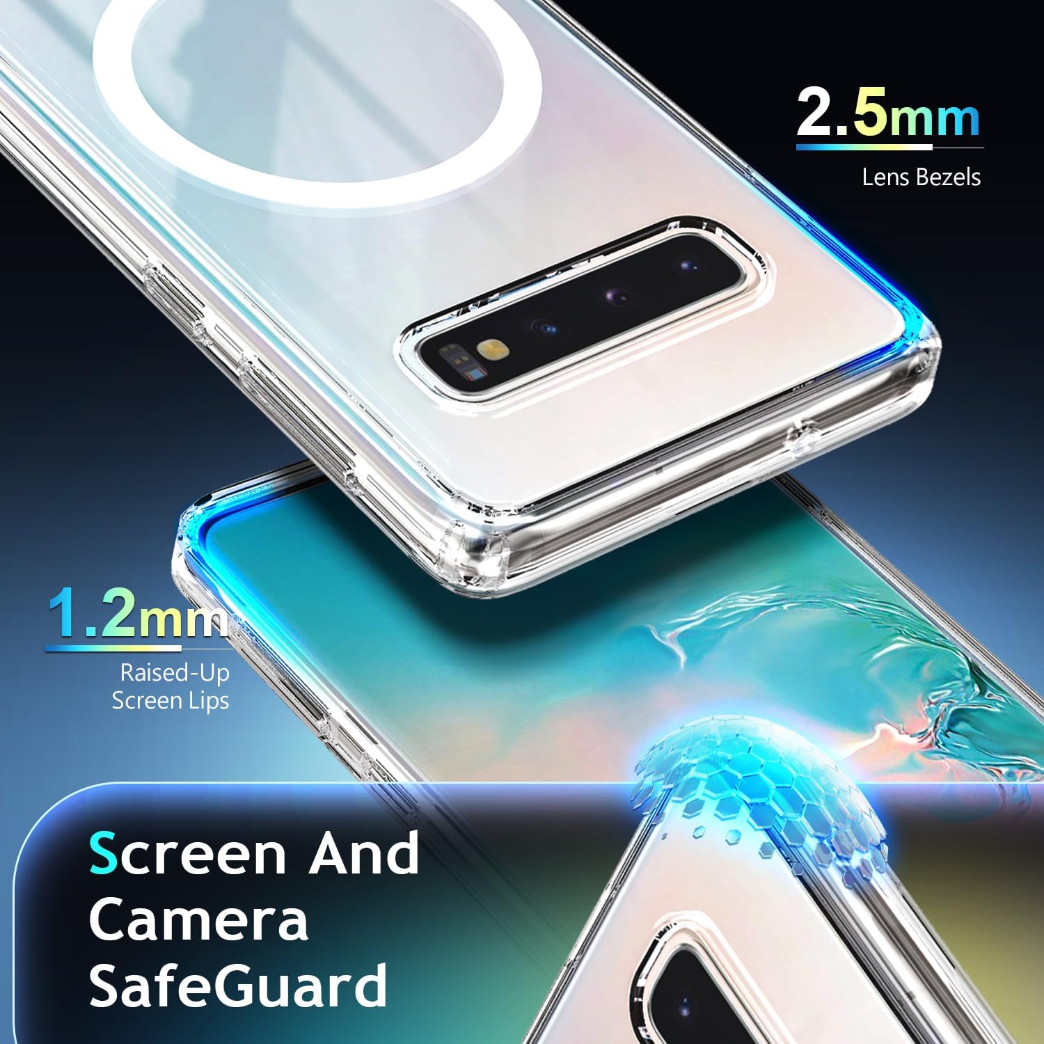 YZB Magnetic for Samsung Galaxy S10 Case, Clear | Compatible with MagSafe | Slim Fit Lightweight Shockproof, Military-Grade Protection, Yellowing Resistant Scratch-Resistant Back - Image 6