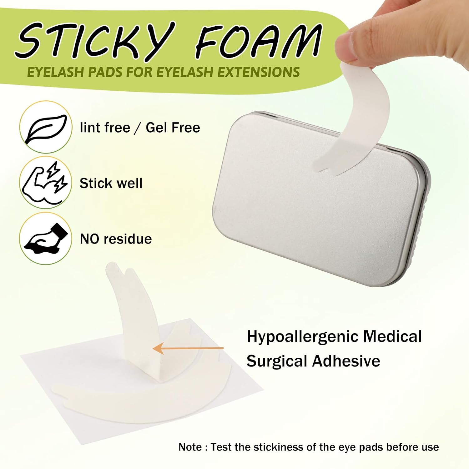 200 PCS Foam Eye Pads Lash Extensions Under Eye Patches Lint Free Micro-foam Hydrogel Latex-Free Anti-sensitive Lash Pads Stick Well No Tape Needed Patches for All Shapes