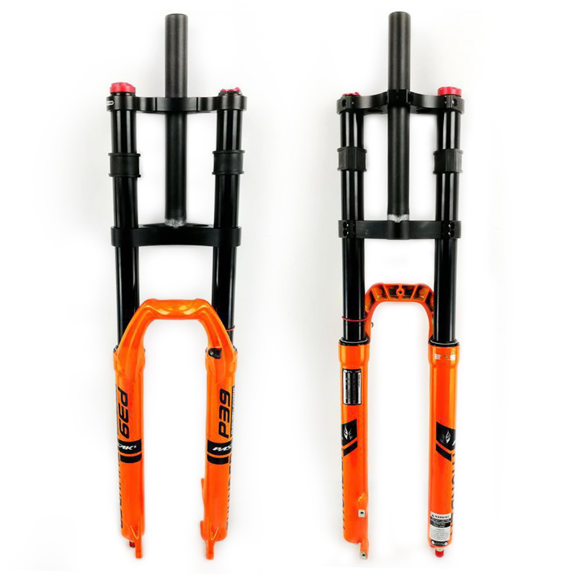 26/27,5/29" skok sprężyny 130 mm MTB zawieszenie pneumatyczne widelec przedni 1-1/8" rura prosta QR 9 mm podwójne ramię ręczna blokada ultralekki widelec do roweru górskiego (kolor: pomarańczowy
